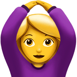 🙆‍♀️ Donna con le braccia alzate sopra la testa Emoji su Apple macOS e iOS iPhones