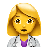 👩‍⚕️ Profissional de saúde (mulher) Emoji nos Apple macOS e iOS iPhones