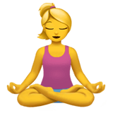 Woman In Lotus Position Emoji on Apple macOS and iOS iPhones