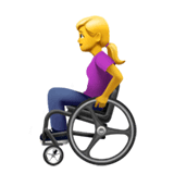 Donna in sedia a rotelle manuale su Apple macOS e iOS iPhones