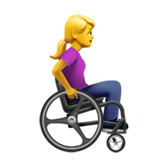 Mujer en silla de ruedas manual hacia la derecha on Apple