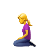Woman Kneeling on Apple