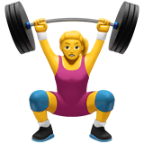 Woman Lifting Weights Emoji on Apple macOS and iOS iPhones