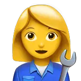 Woman Mechanic Emoji on Apple macOS and iOS iPhones