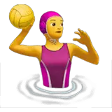 Frau, die Wasserball spielt Emoji auf Apple macOS und iOS iPhones