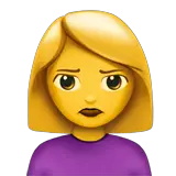 Woman Pouting Emoji on Apple macOS and iOS iPhones