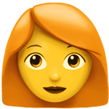 👩‍🦰 Mulher com cabelo ruivo Emoji nos Apple macOS e iOS iPhones