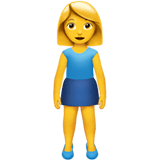 🧍‍♀️ Mujer de pie Emoji en Apple macOS y iOS iPhones