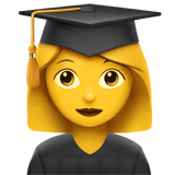 Woman Student Emoji on Apple macOS and iOS iPhones