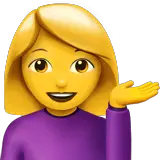 Frau am Informationsschalter Emoji auf Apple macOS und iOS iPhones
