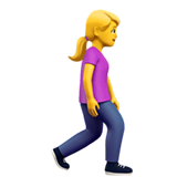 Woman Walking Facing Right on Apple