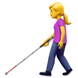 Woman With White Cane Emoji on Apple macOS and iOS iPhones