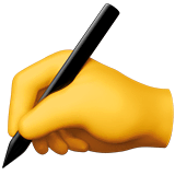 Schreibende Hand Emoji auf Apple macOS und iOS iPhones