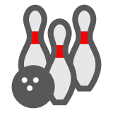 Bola de bowling e pinos Emoji Docomo