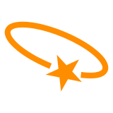 Simbolo della stella con scia circolare Emoji Docomo
