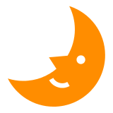 Luna en cuarto creciente con cara Emoji Docomo