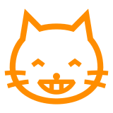 😸 Cara de gato sonriendo ampliamente Emoji en Docomo