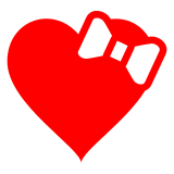 Coração com laço Emoji Docomo