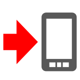 Mobile Phone With Arrow Emoji in Docomo