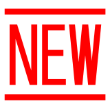 Simbolo con la parola “Nuovo” in lingua inglese Emoji Docomo