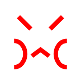 Rotes verärgertes Gesicht Emoji Docomo