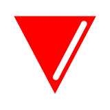 Triángulo rojo señalando hacia abajo Emoji Docomo