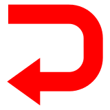 ↩️ Right Arrow Curving Left Emoji in Docomo