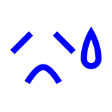 😥 Enttäuschtes, aber erleichtertes Gesicht Emoji auf Docomo