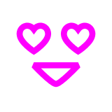 Cara sonriente con los ojos en forma de corazón Emoji Docomo