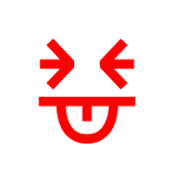 😝 Gesicht mit herausgestreckter Zunge und geschlossenen Augen Emoji auf Docomo