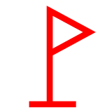 Bandera triangular en un poste Emoji Docomo