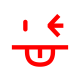 😜 Cara guiñando un ojo y sacando la lengua Emoji en Docomo