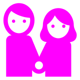 Hombre y mujer de la mano Emoji Docomo