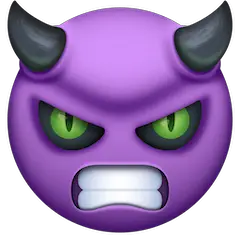 👿 Cara zangada com chifres Emoji nos Facebook
