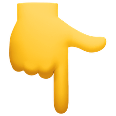 Dorso da mão com dedo indicador a apontar para baixo Emoji Facebook