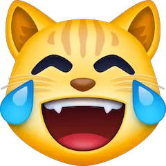 Cara de gato con lágrimas de alegría on Facebook