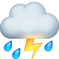 ⛈️ Wolke mit Blitz und Regen Emoji auf Facebook