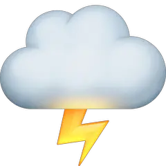 Nube con relámpago Emoji Facebook