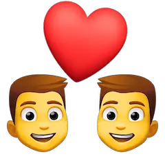 👨‍❤️‍👨 Dois homens com coração Emoji nos Facebook