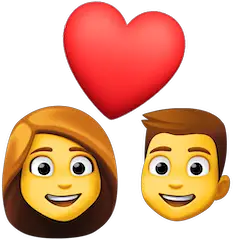 Homem e mulher com coração Emoji Facebook