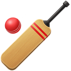 क्रिकेट का बल्ला और गेंद on Facebook
