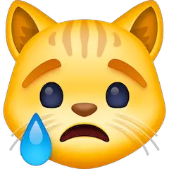 Cara de gato llorando Emoji Facebook
