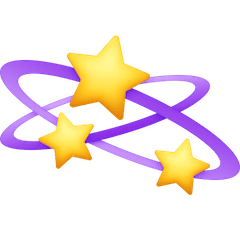 Simbolo della stella con scia circolare Emoji Facebook