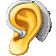 Orelha com aparelho auditivo Emoji Facebook
