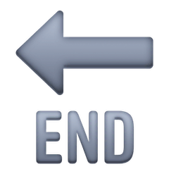 🔚 Freccia nera rivolta verso sinistra con testo END Emoji su Facebook