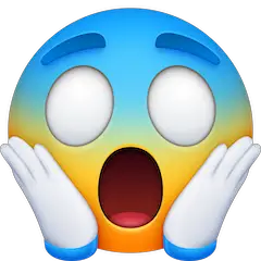 Face Screaming in Fear Emoji on Facebook