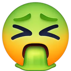 Sich übergebendes Gesicht Emoji Facebook