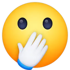 🫢 Faccina con occhi aperti e mano sulla bocca Emoji su Facebook