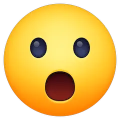 Überraschtes Gesicht mit geöffnetem Mund Emoji Facebook