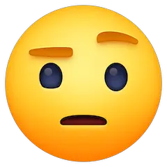 Gesicht mit hochgezogener Augenbraue Emoji Facebook